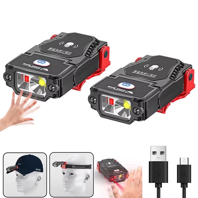 Lanterna Recarregável Led Boné Pescaria Ajustável Ciclismo