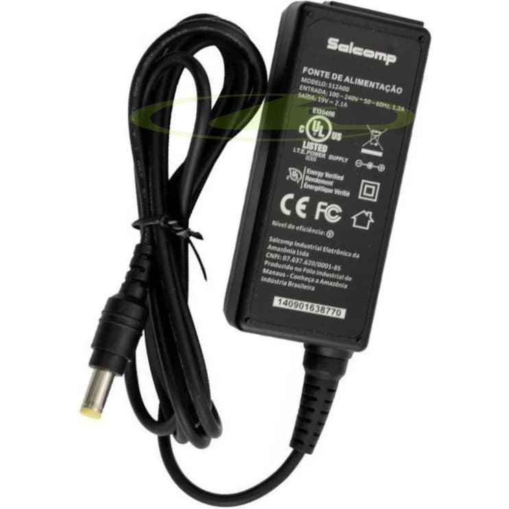 FONTE CARREGADOR BIVOLT ORIGINAL NOTEBOOK POSITIVO SIM+ 590 605 755 980M 1060M 3200 5410M 5450 SAÍDA 19V 2.1A