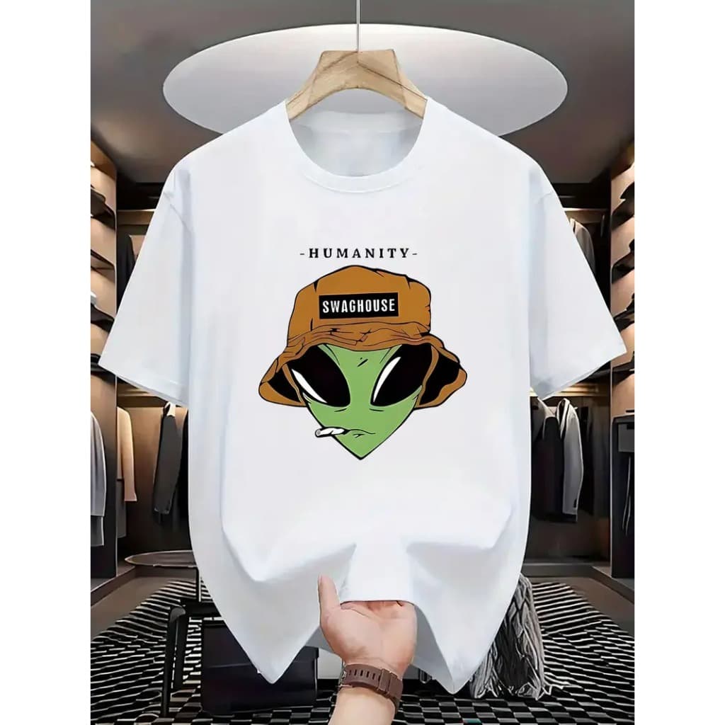 Camiseta Algodão Casual Adulto Infantil e Plus Size Streetwear humanity house ete