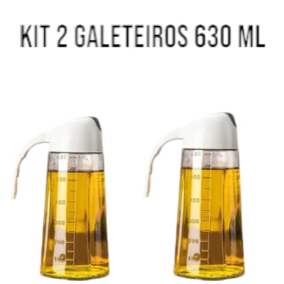 KIT 1 ou 2 Garrafa Galheteiro de VIDRO 630ml com tampa abre e fecha para Azeite Oleo e Vinagre Jarra