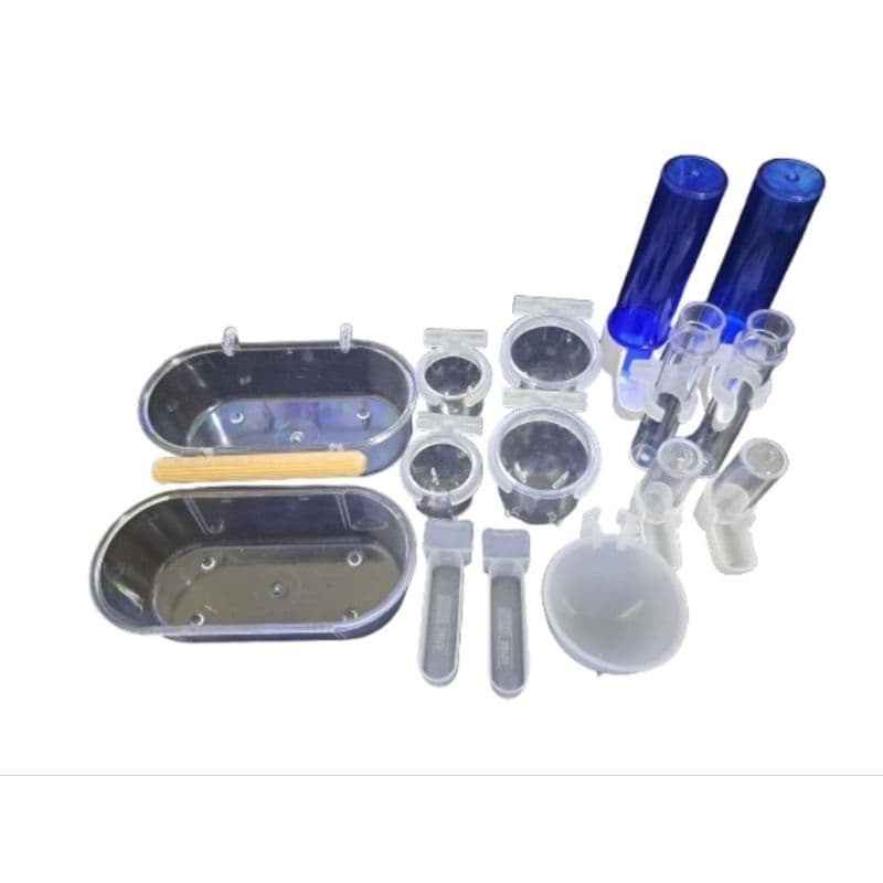 Kit 15 Coleiro papa capim tiziu - Banheira / Porta Vitaminas / Bebedouros / Porta Tiririca