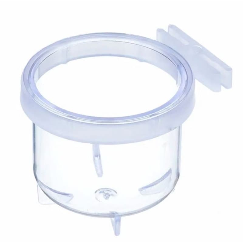 Kit 4 Porta Vitamina Cristal Comedouro 50ML Trinca Ferro Pixarro Passaros Calopsita Aves