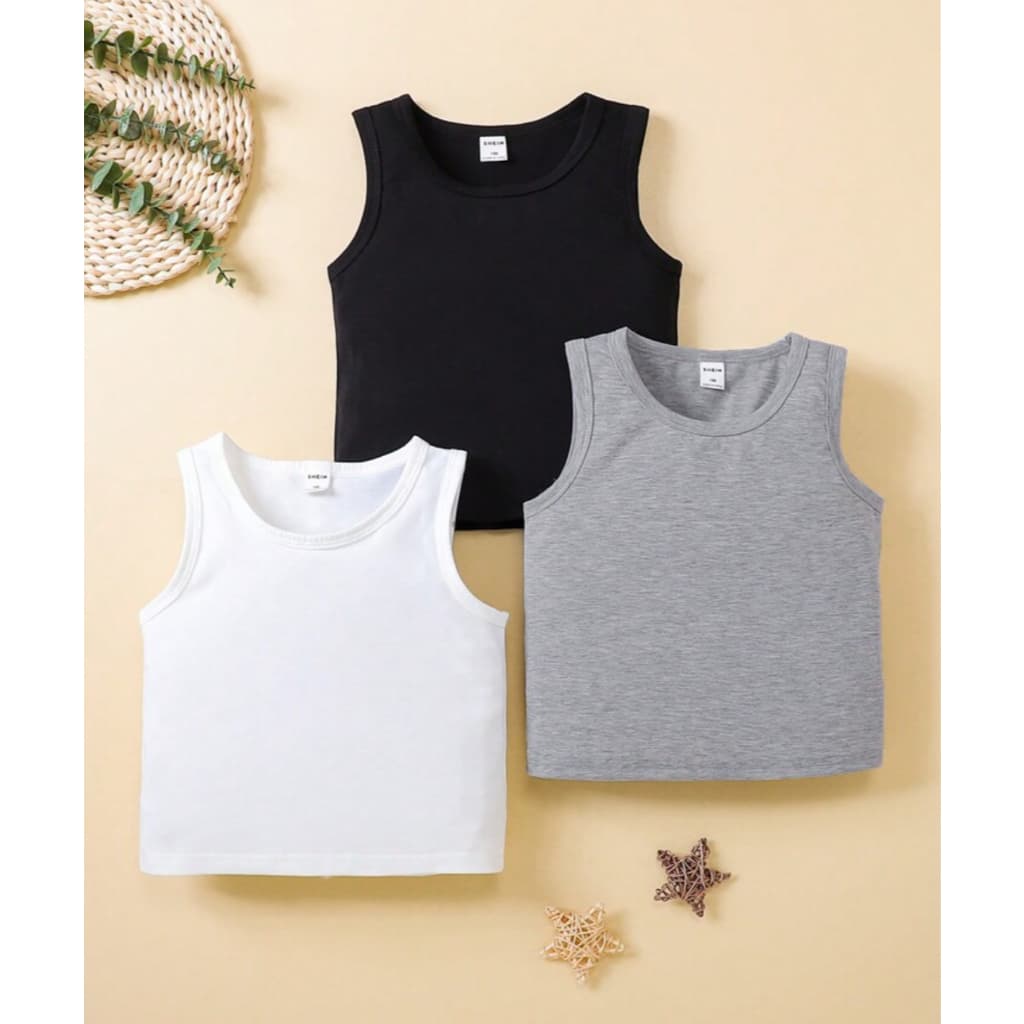 Kit 3 Cropped Ribana Canelado Regata - Cores