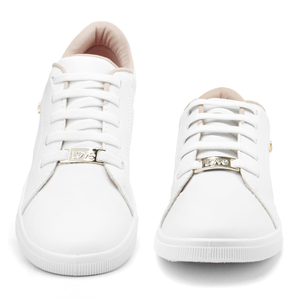 Tênis Feminino Izalu Branco com Rosa e Preto – Confortável, Estiloso e Leve para o Dia a Dia