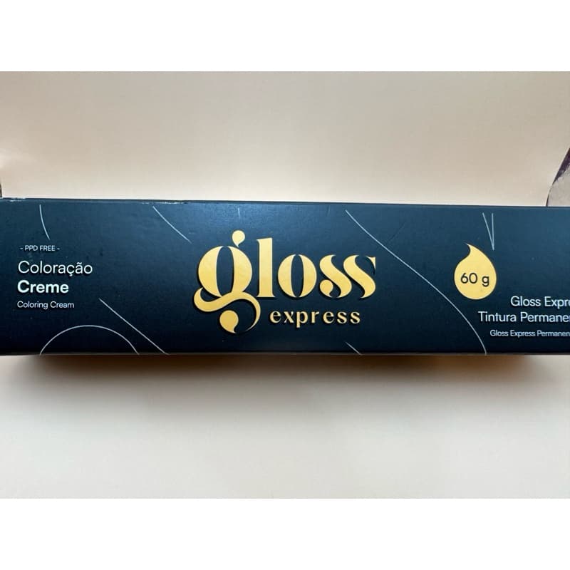 Kit 1 tubo Gloss Express Tintura Permanente Para Cabelos Brancos + 70ml Água Oxigenada