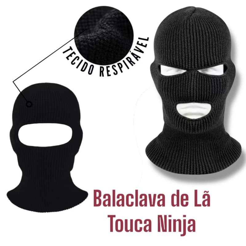 Touca Balaclava de Lã Inverno | Modelo 1 ou 3 Furos | Térmica para Motoboy, Esportes e Dias Frios