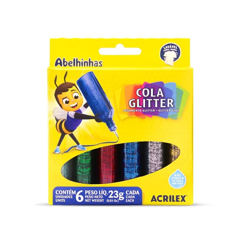 Cola Glitter Acrilex 6 Cores 23G