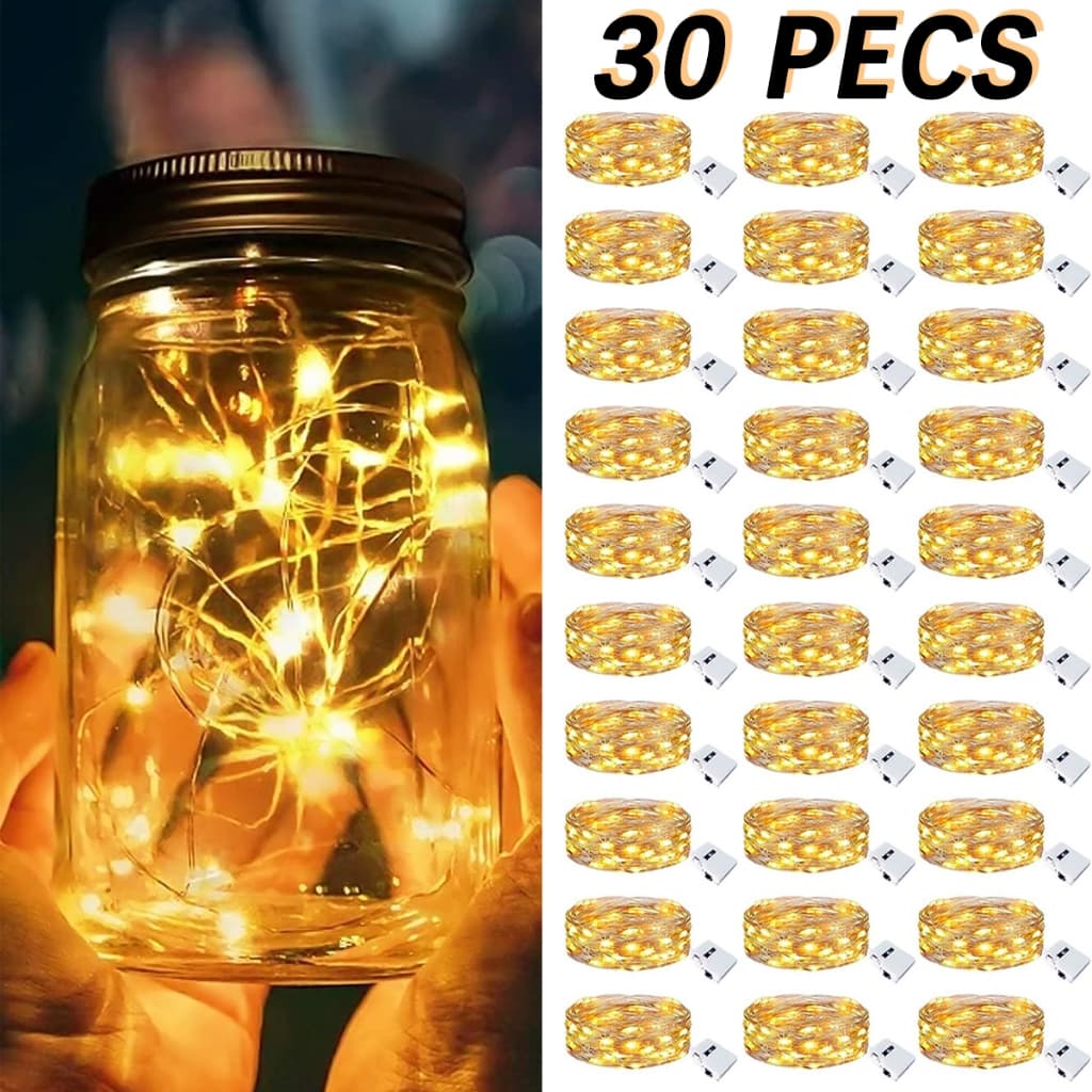 Fio de Fada LED 2 metros 3 modos impermeável mini fita luz para vasos vidro vasos plantas DIY decoração de casamento