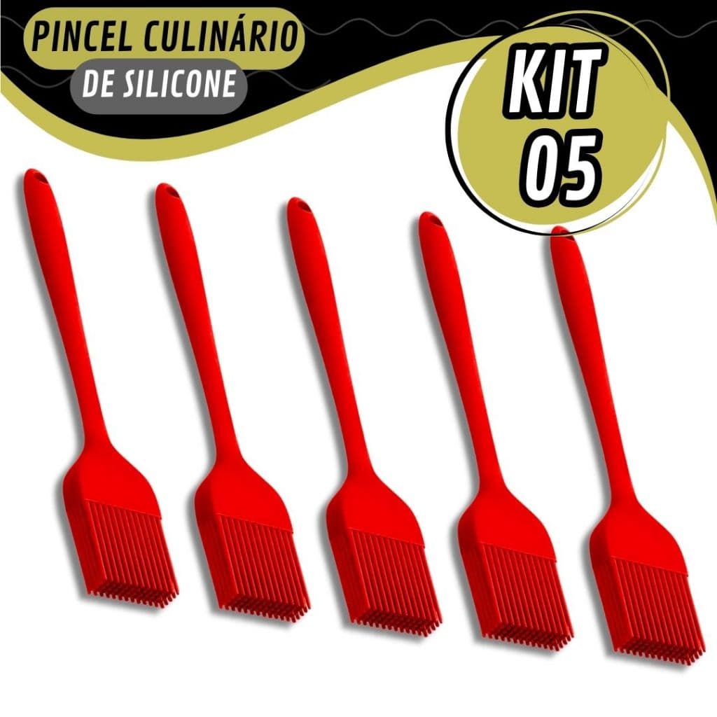 Kit 5 Pincel Para Cozinha Profissional de Silicone Premium Para Casa e Confeitaria