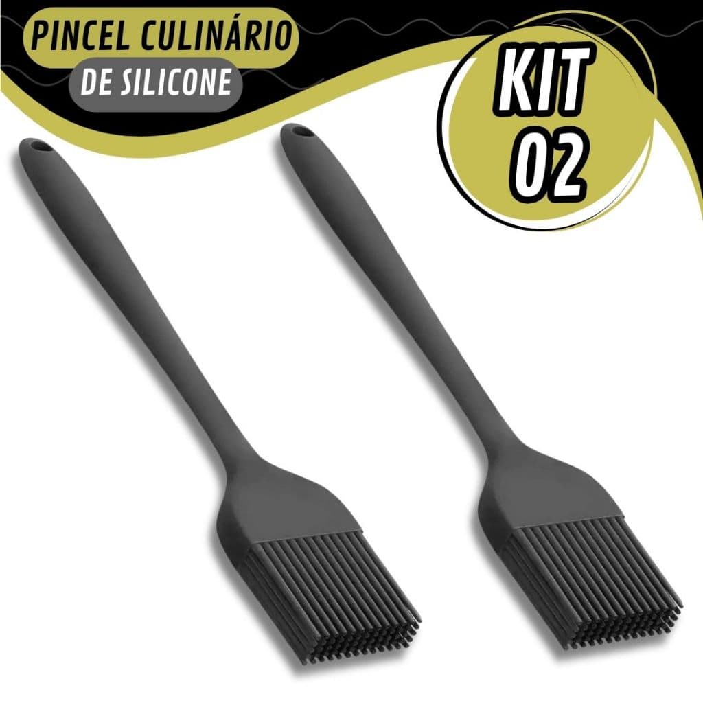 Kit 2 Pincel Culinário de Silicone Para Cozinha Profissional Premium Para Casa e Confeitaria