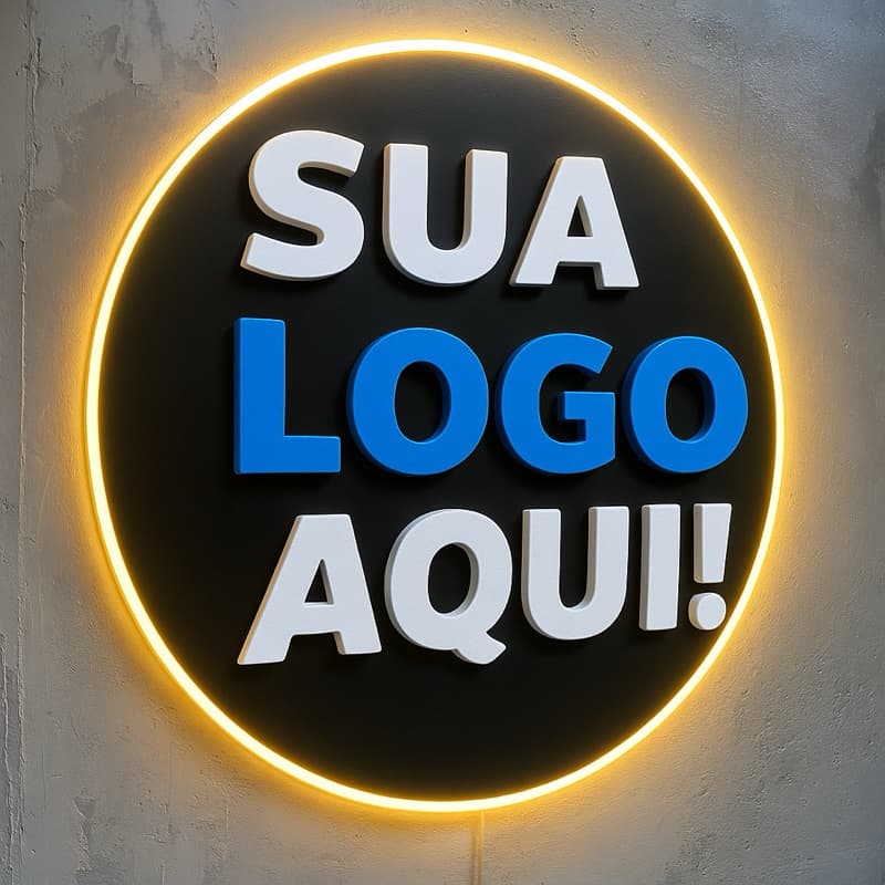 Placa Personalizada Led Neon com a sua Logo Marca letras em 3D - TAMANHOS MAIORES