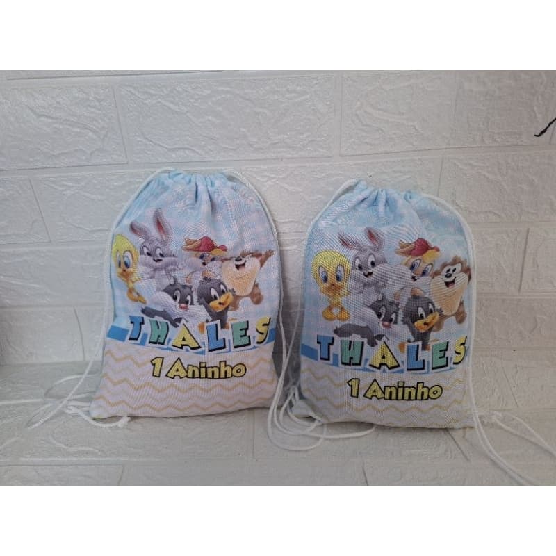Mochilinha Personalizada Baby Looney Tunes ou qualquer tema - Aniversário Infantil