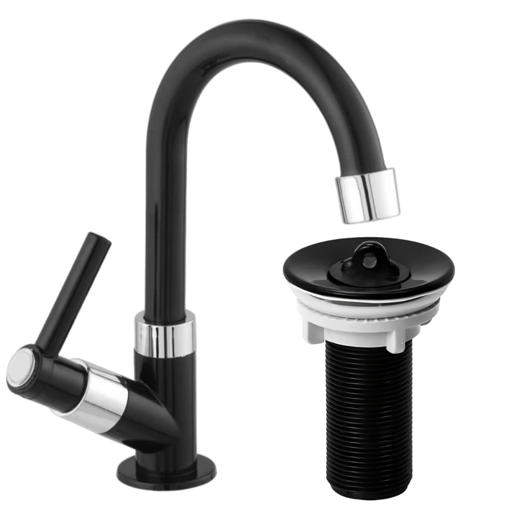 Kit Torneira Preta para Banheiro Bica Móvel  em ABS 1/4 De Volta C62 + Válvula Preta S/Ladrão 7/8 Ambos produtos Novos
