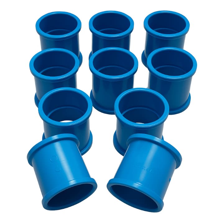 Kit 10 Un Luva Soldavel Irrigação 50mm Azul