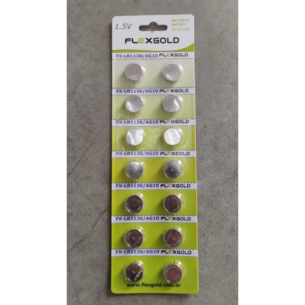 BATERIA BOTÃO 1.5V FX-LR1130 (CARTELA COM 14 PEÇAS)