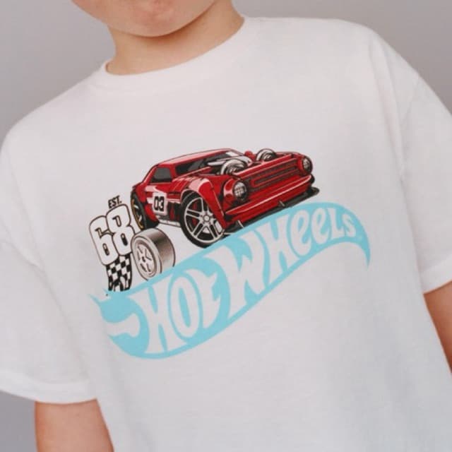 Camiseta Branca infantil Hot Wheels, camiseta criança carros 100% algodão