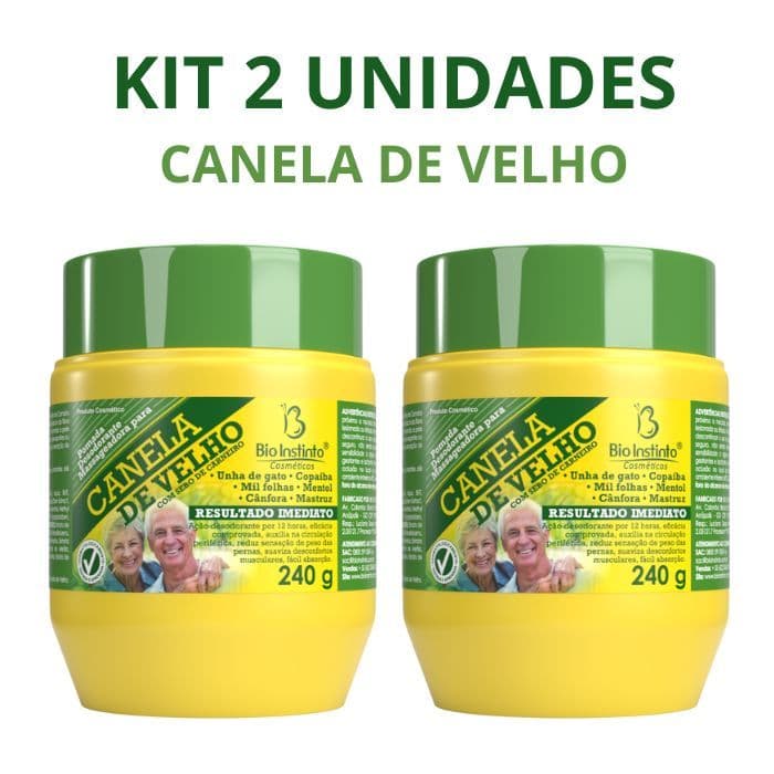 Kit 2 Unidades Pomada Massageadora Canela de Velho 240g Bio Instinto Original