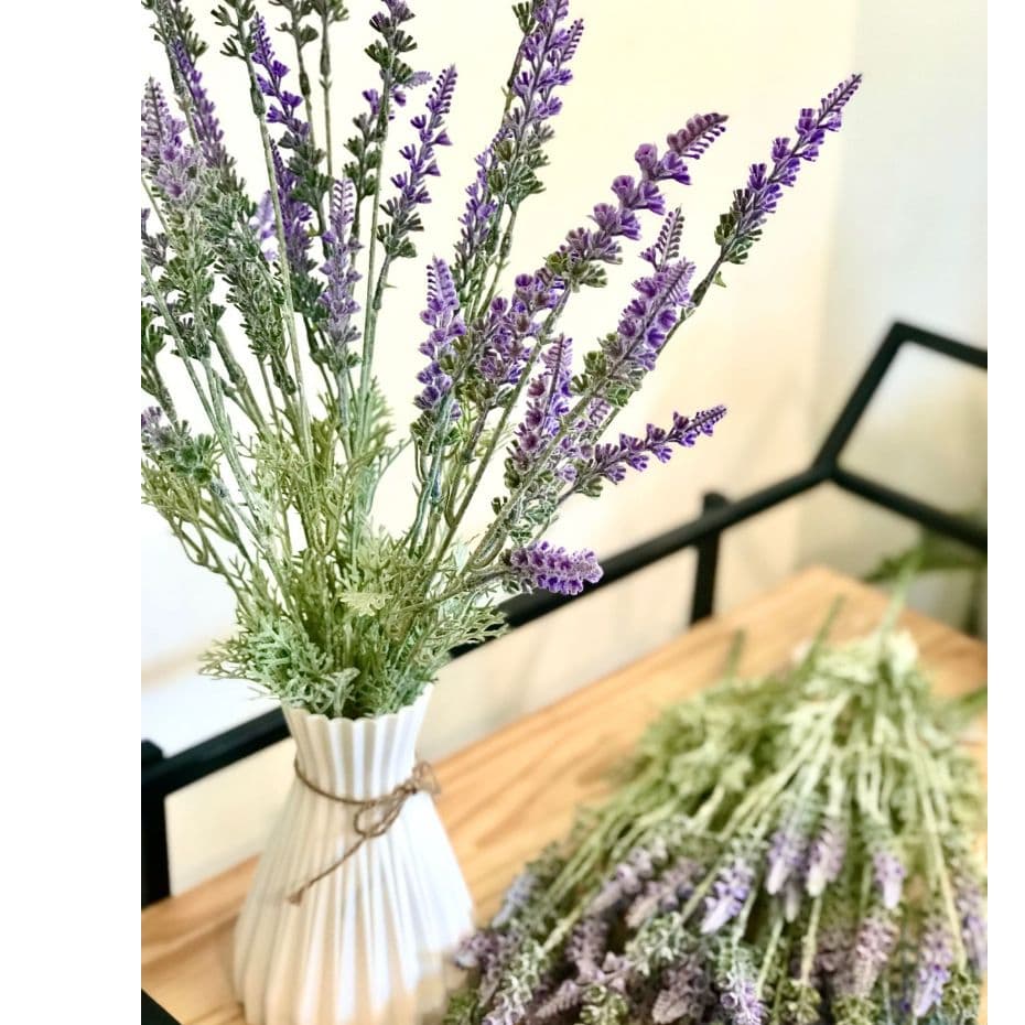Buque de flores lavanda com 05 galhos haste artificiais artificial