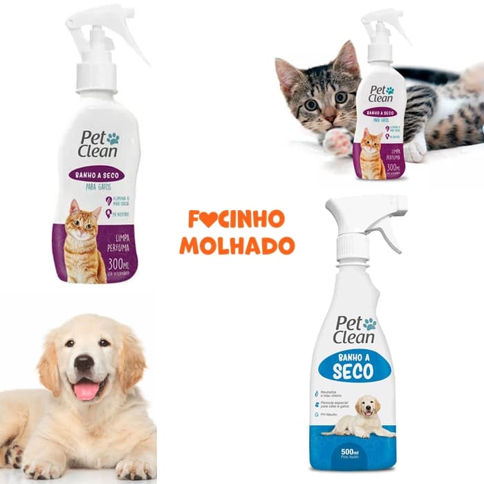 Banho a Seco Pet Clean para Cães e Gatos 500ml/300ml