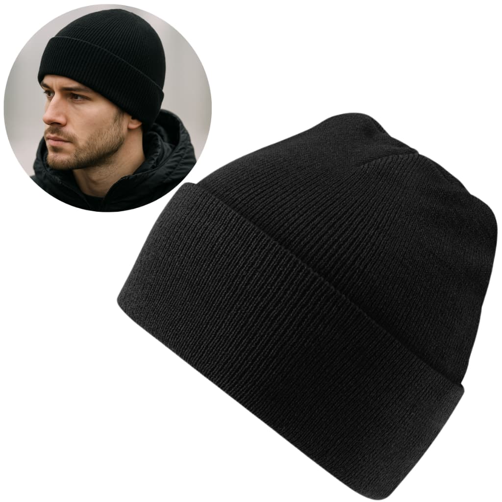 Touca Preta Lisa Unissex Adulto Inverno Frio