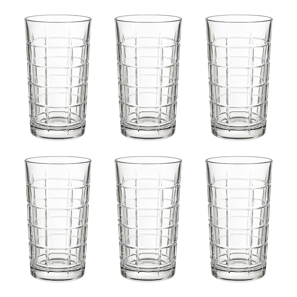 Jogo de Copos Vega 6 Peças 360ml Em Vidro Home  Kit 6 Copo Transparente Resistente Vitaminas
