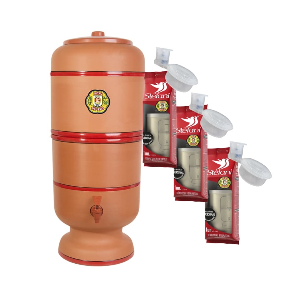 Filtro De Barro São João 10L 3 Velas Tradicional 3 Boias Super Oferta