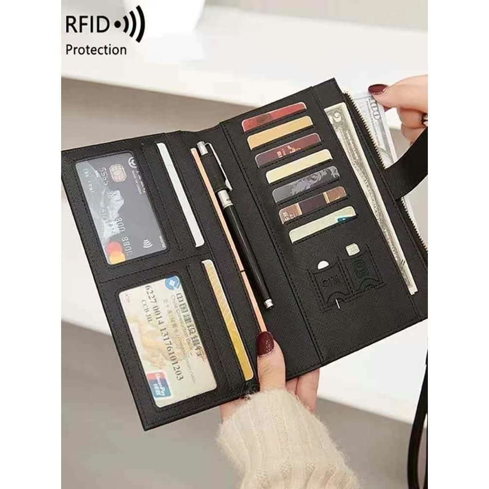 R RFID Bolsa para documentos Porta-passaporte Carteira Presentes para o Dia das Mães