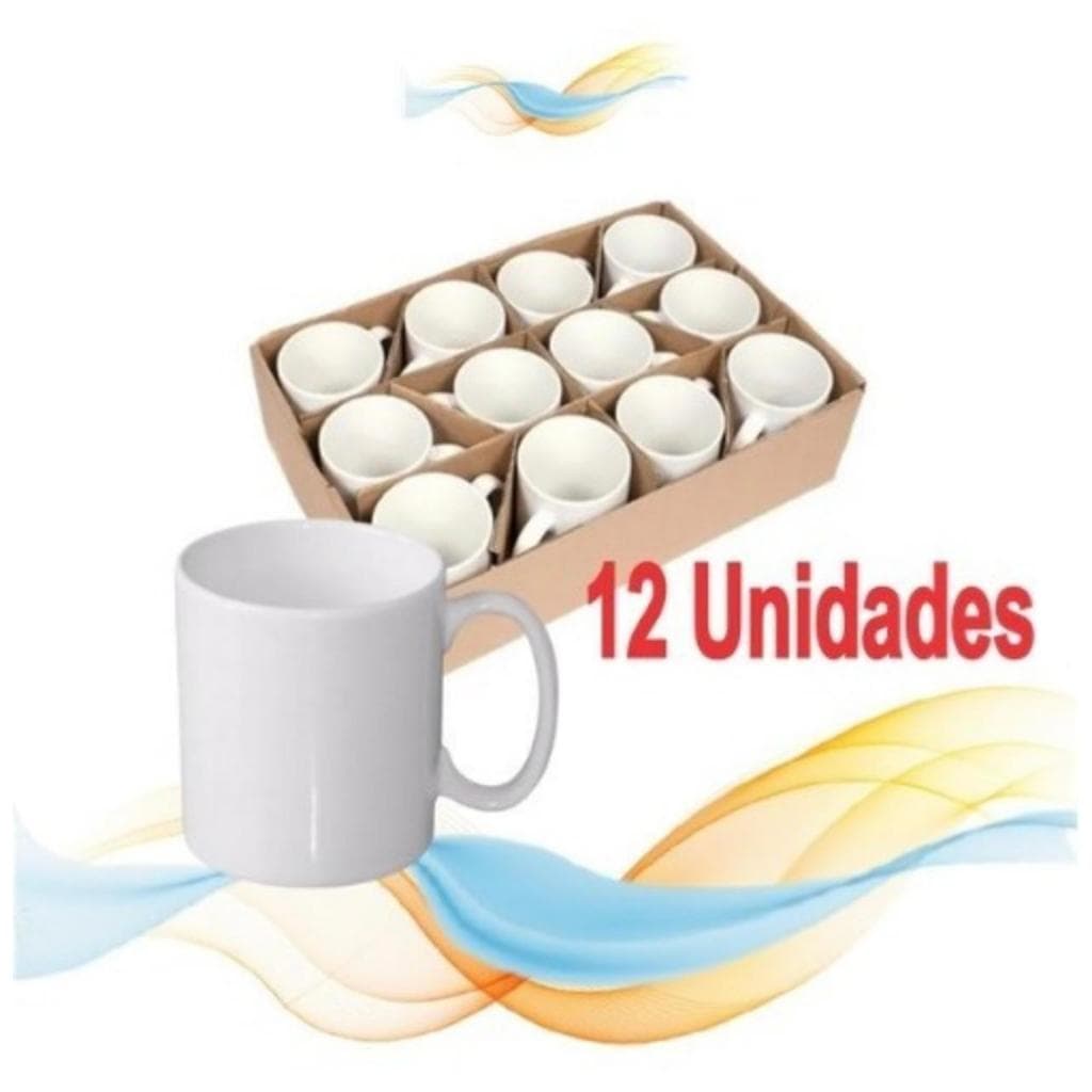 Kit Com 12 Canecas Brancas Para Sublimação