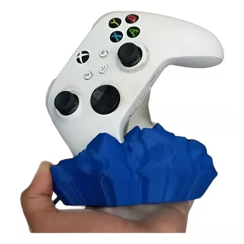 Suporte Para Controle Xbox One Com Base Geométrica Estilo Rocha Para Mesa Gamer Ou Estante 14cm