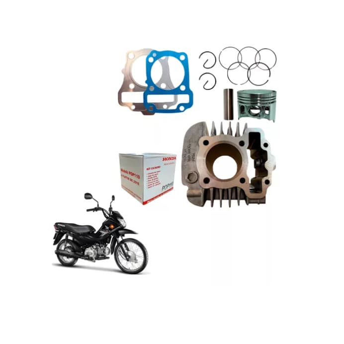 Kit Cilindro Pistão E Anéis Honda Pop 110i 2016 A 2024 Hamp