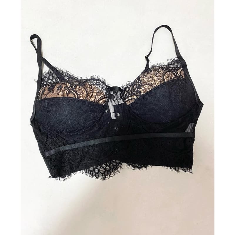 Kit 2 Croppeds Femininos Renda Preto E Branco Blusa Cropped Feminino
