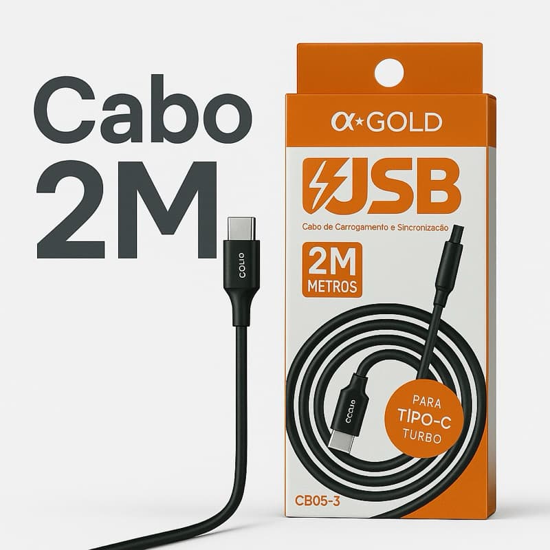 Cabo Tipo C Usb Carregador Ultra Rápido 2 metros Resistente Turbo 5.0A