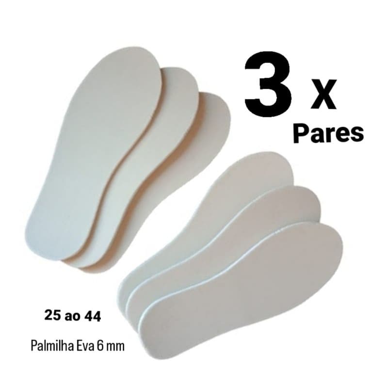 KIT PALMILHA  CONFORTAVEL 25 AO 45 EM EVA 6 MM. P/ TENIS,SAPATO,SAPATILHA,BOTA,PALMILHA TENIS,PROMOÇ