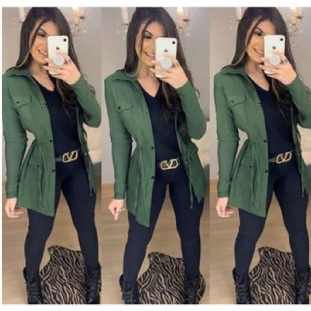 Parka Bangaline  jaqueta sobretudo com botoes casaco blusa feminina