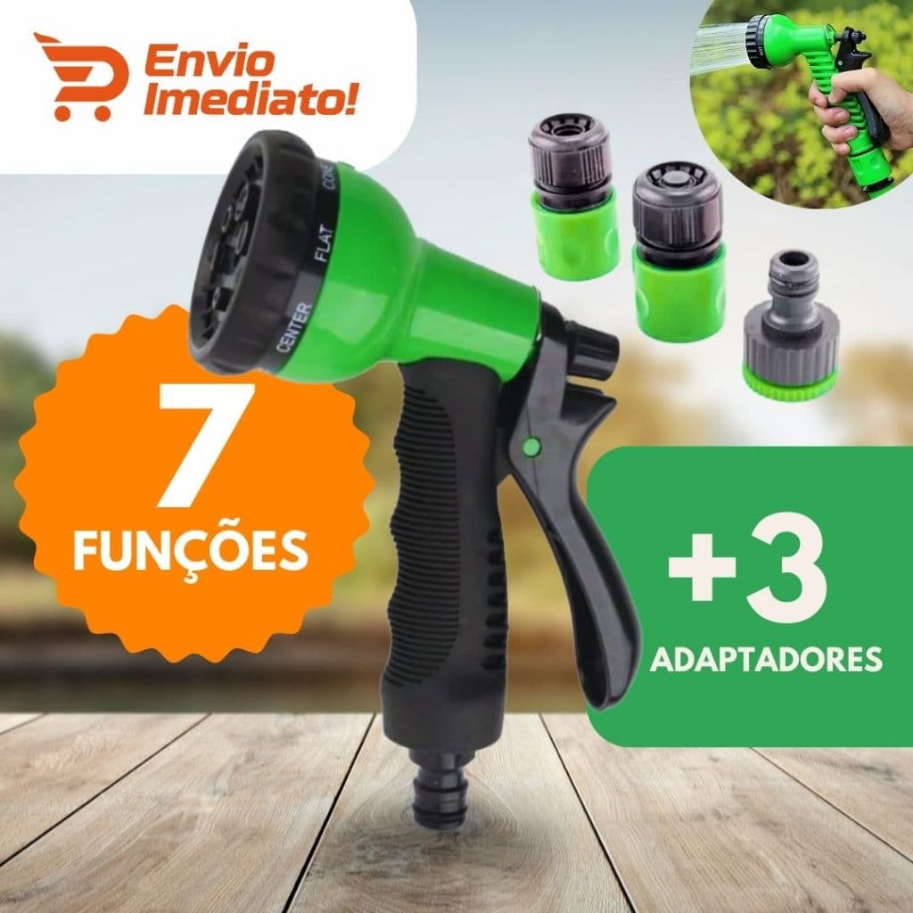 Esguicho Mangueira De Jardim  7 Funções múltiplos jatos com Engate Rápido Esguicho Regulável Bico