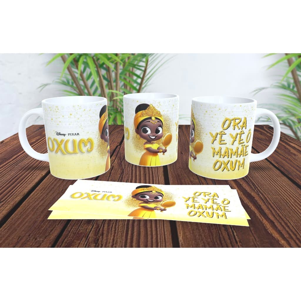 Caneca de Cerâmica Orixás Desenhos Fofas. Caneca religiosa Umbanda, Candomblé.