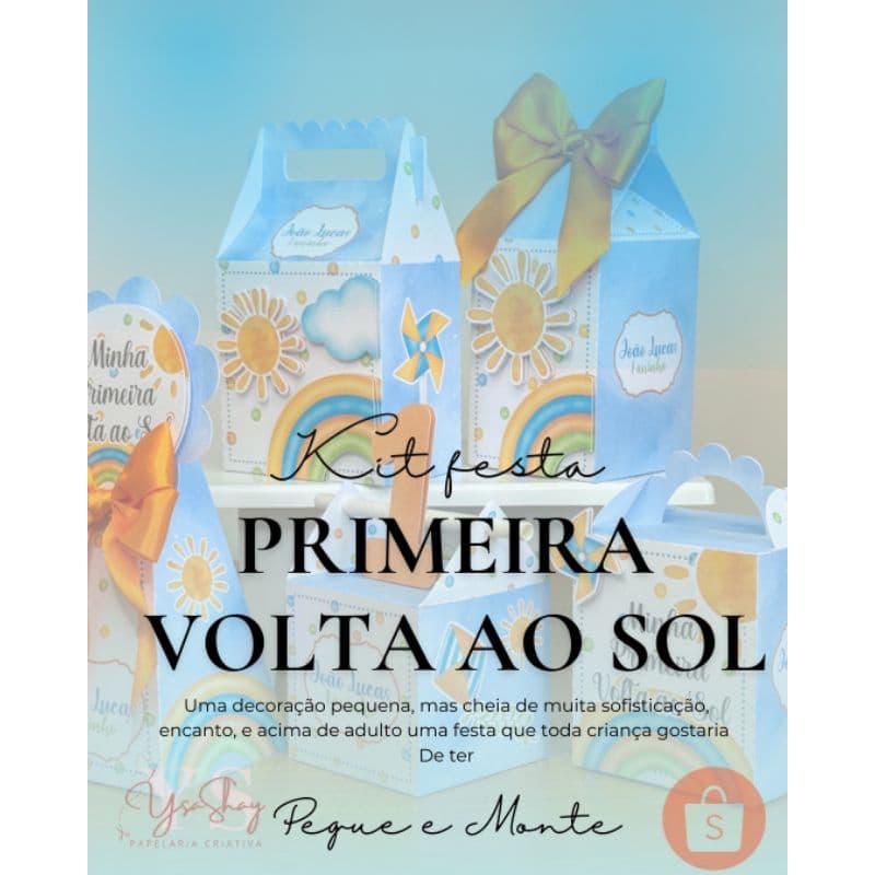 15 unidades kit festa primeira volta ao Sol. Pegue e monte. 1 ano. festa personalizada