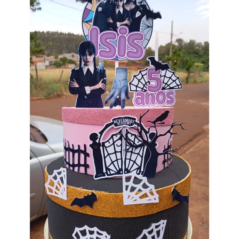 topo de bolo wandinha/topo de bolo/ decoração wandinha/Lembrancinha wandinha