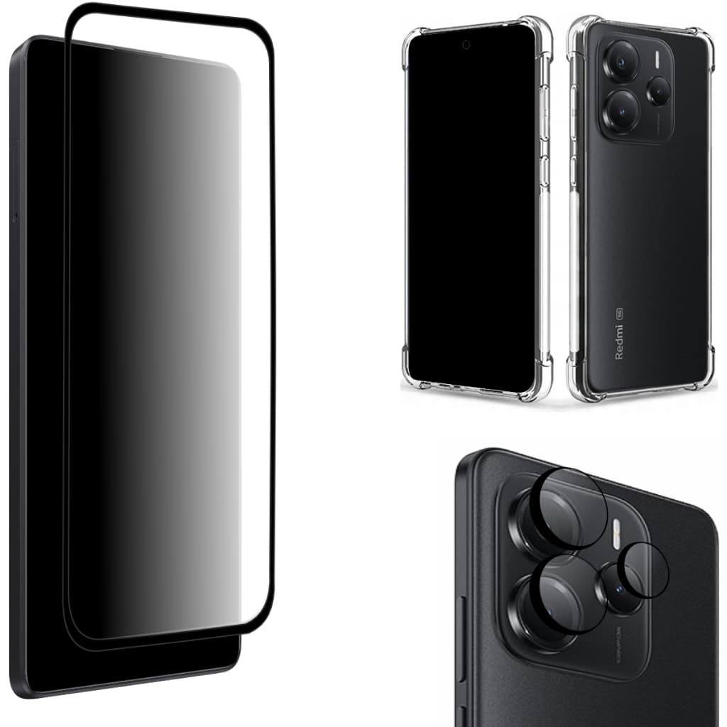 Kit Para Xiaomi Redmi Note 14 5g | Película 3D + Película da Câmera + Capa Capinha