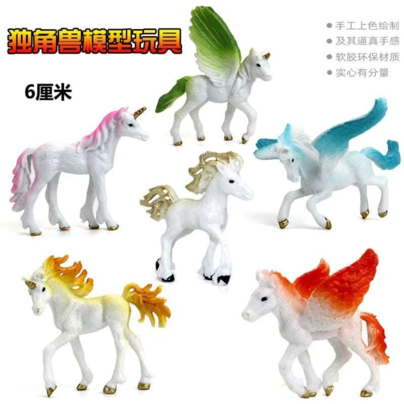 KIT COM 6 UNICORNIOS EM FORMATO DEBRINQUEDO