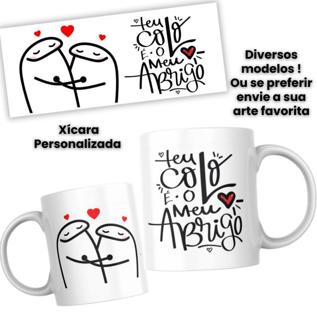 Xicara Personalizada Porcelana 325ml Personalizada Premium