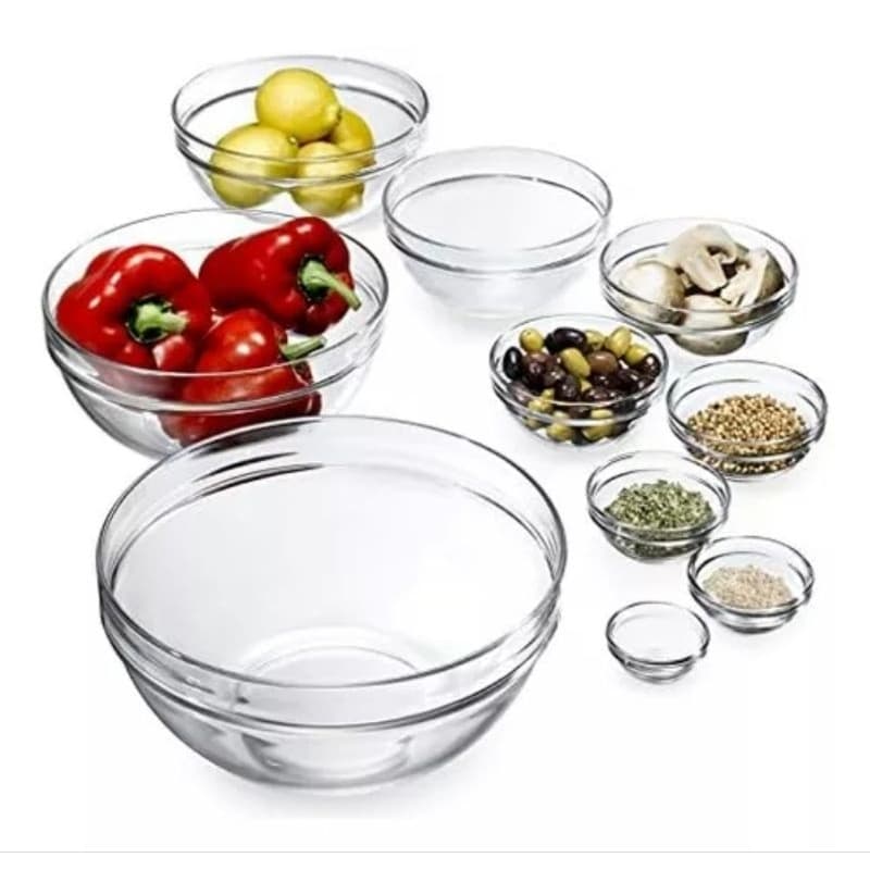 Jogo Cheff Pro  com 6 Tigelas De Sobremesa em Vidro Liso 315ml
