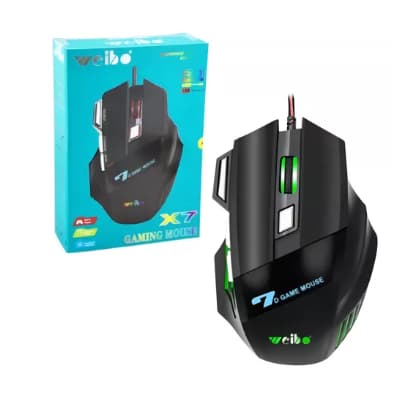 Mouse Gamer Led RGB 7 botões 3200Dpi Usb - Weibo X7