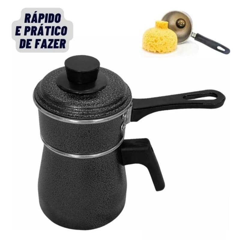 Cuscuzeira Individual Pequena Leiteira 2 Em 1 1Litro Com Tampa
