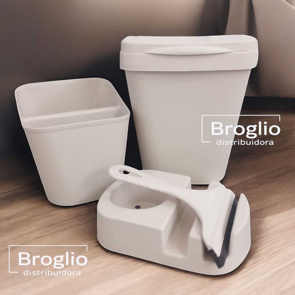 Kit Pia + Porta Talheres ( 4 Peças) em plástico LIxeira rodo porta detergente e porta talheres