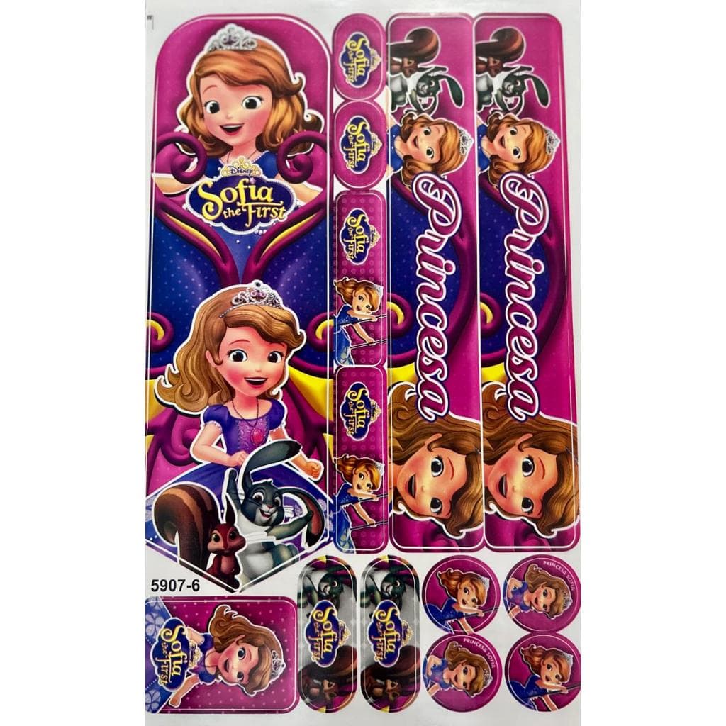 Adesivo Princesa Sofia Cartela Infantil Para Bicicletas Bike