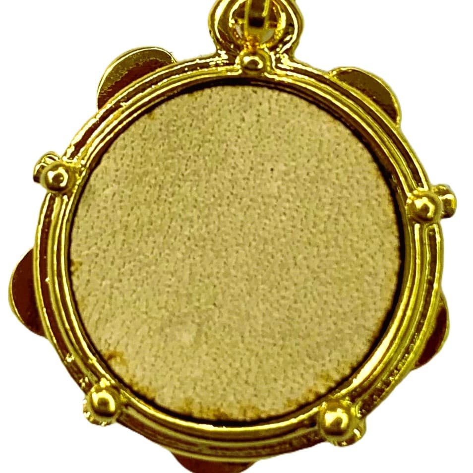 Pingente Pandeiro Cigano - Dourado e Prata mod1 - cod -17