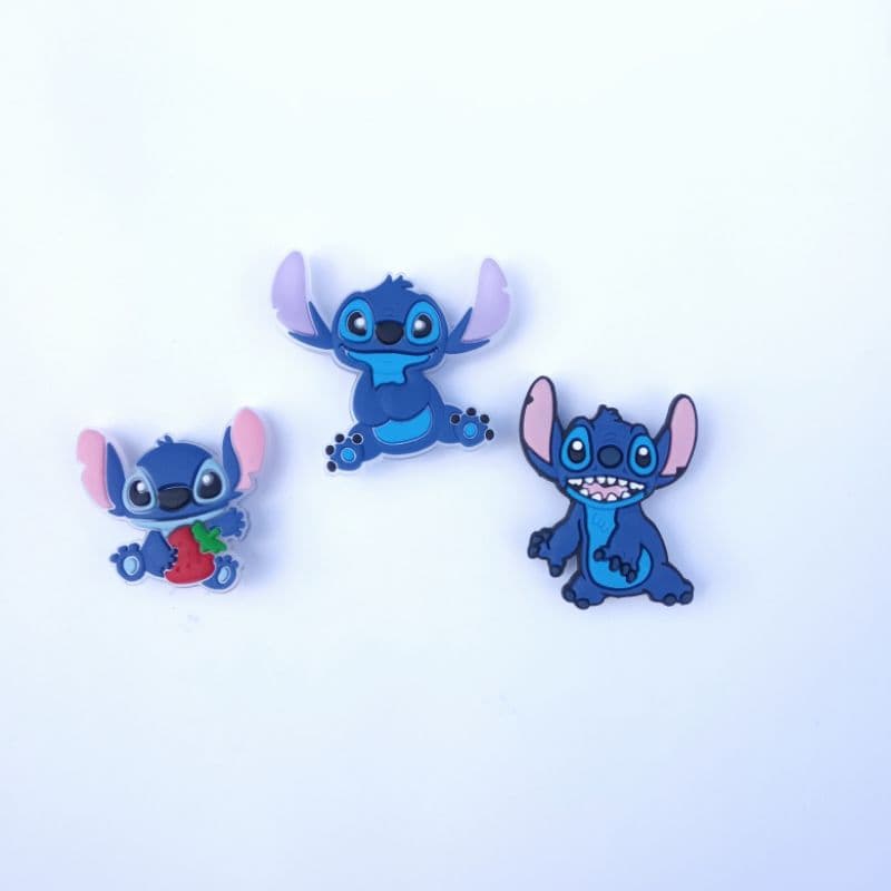 Stitch 3 unidades pins botões para enfeite para calçados pins para  sandálias pins fofos acessórios para calçados