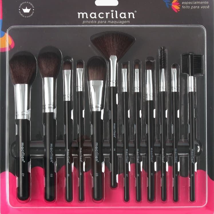 Kit 12 Pincéis para Maquiagem - KP9-1A - Macrilan