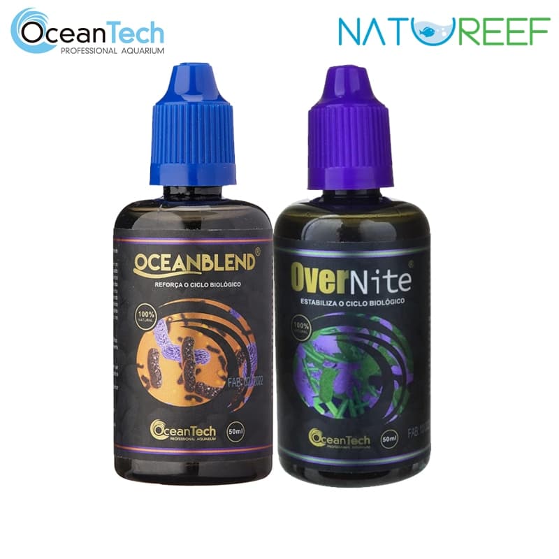 Acelerador Biológico Ocean Blend + Condicionador de água Over Nite (Ocean Tech 50ml)
